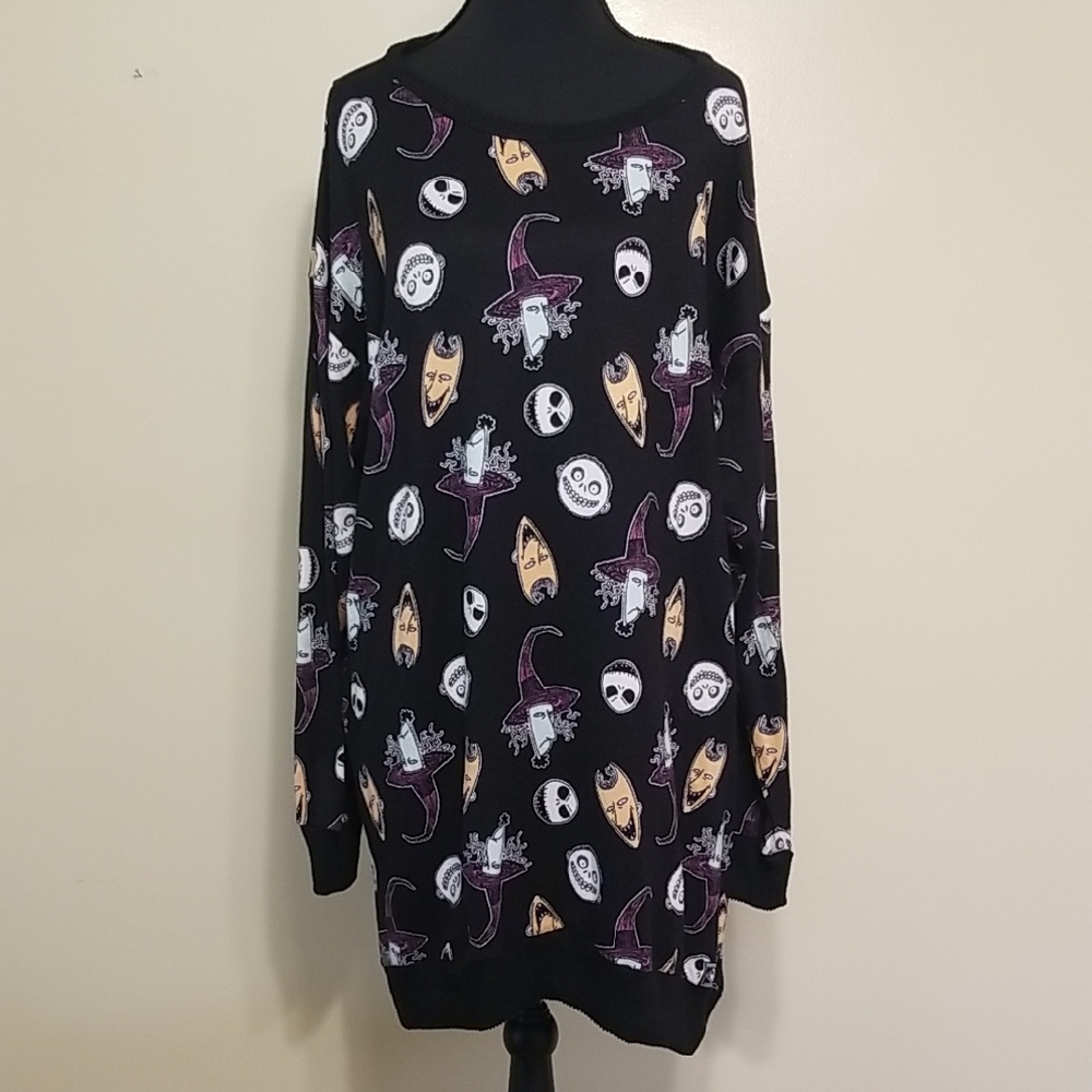 Disney Nightmare Before Christmas Sleepshirt Halloween Pajamas Nightgown Large